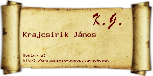 Krajcsirik János névjegykártya